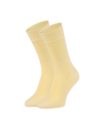 Jasnożółte skarpetki, długie skarpetki gładkie BASIC - BANANA SHAKE, ZOOKSY