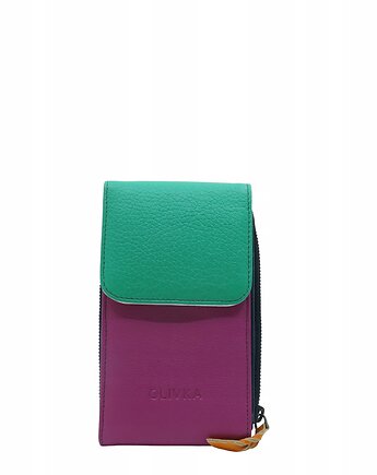 Torebka damska na telefon listonoszka skórzana regulowany pasek OLIVKA, Olivka Warsaw