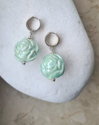 Kolczyki srebrne  MINT ROSES- unikat, ISSI Jewelry