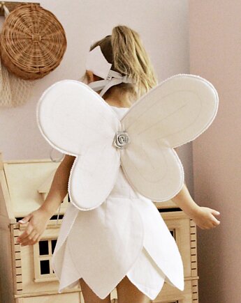 Skrzydła wróżki PN Białe ze srebrną nitką, Cotton & Sweets