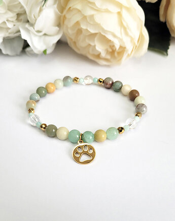 Bransoletka dla zwierzoluba- z łapką psa kota, Seylla pracownia