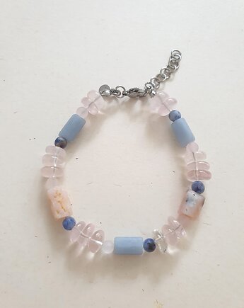 Bransoletka ROOTS kwarc różowy, opal, angelit, sodalit, modesign