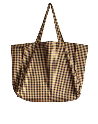 Torba na zakupy; bawełnian,  w kratkę, handmade, Szczypta