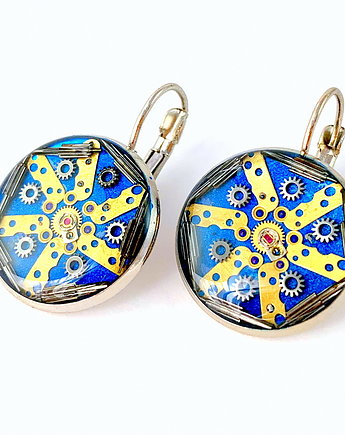 Kolczyki srebrne MAŁE USZKO II (Blue), DROBINY CZASU