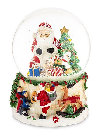 Kula śnieżna z Mikołajem i choinką 14,5x10,5x9,5 cm pozytywka, MIA home