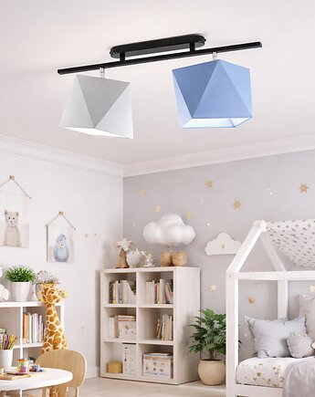 2-płomienny plafon sufitowy z regulowanymi kloszami AKRON KIDS, LYSNE