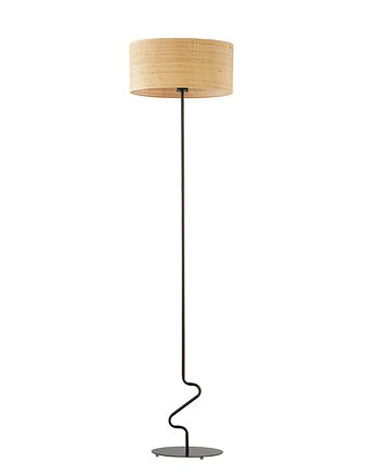 Designerska lampa podłogowa do salonu z rattanowym kloszem JERSEY BOHO, LYSNE
