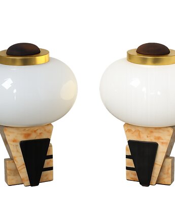Para lamp stołowych w stylu Art Deco, lata 50, Relikt design