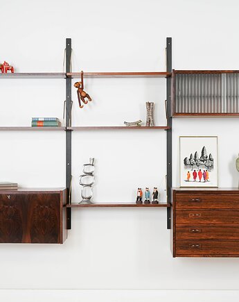 Regał palisandrowy PS System, duński design, lata 60, Randers M, Przetwory design