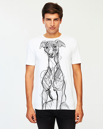 Whippet Dog Men's T-shirt white, SELVA