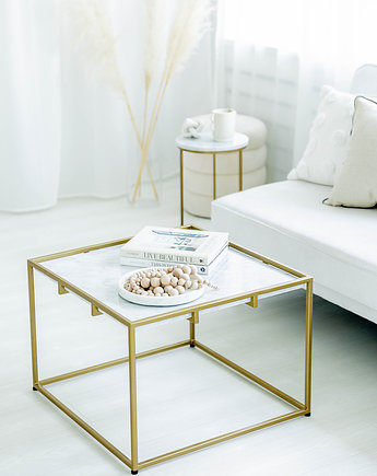 AISHA  - stolik z marmurowym blatem, Papierowka Simple form of furniture
