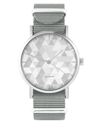 Zegarek yenoo - Geometric szary - szary, nato, yenoo