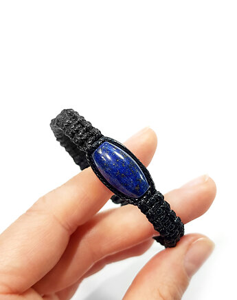 Bransoletka makramowa lapis lazuli, OSOBY - Prezent dla dziewczynki
