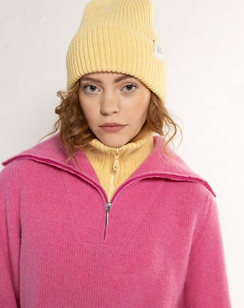 Czapka Hiro z wełny merino biała, Woolish