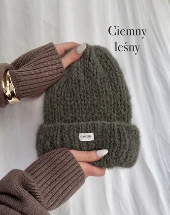 Puszysta czapka Cloud wełna merino alpaka *ciemny leśny*, GANGSTA KNIT