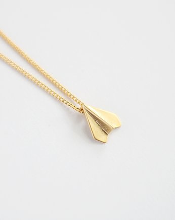 16k Gold Plated Paper Plane Necklace, Le Boho Bleu