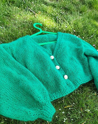 Sweterek  Royal Green z włoskiego moherku, magLIERIA