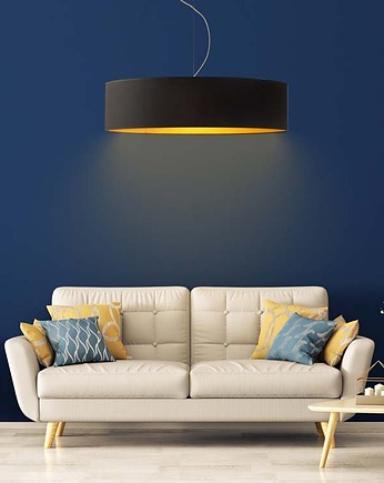 Lampa wisząca z cylindrycznym abażurem PORTO GOLD fi - 100 cm, LYSNE
