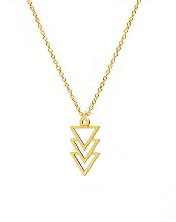 TRÓJKĄTY- naszyjnik srebro złocone, ISSI Jewelry