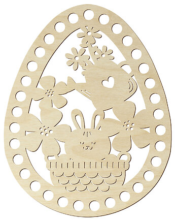 Pisanka Drewniana Wielkanocna 20 cm na Szydełko Baza Podstawa do Makramy, smxdsgn