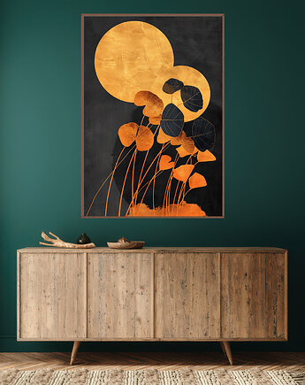 Liście eukalipstusa - Plakat, druk - Chiński Orient, Zen, Wabi Sabi #93, Black Sapphire Art