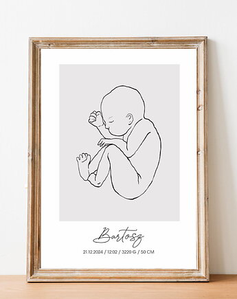 Metryczka LineArt Plakat Szkic Nr.7, Mała Pracownia DK