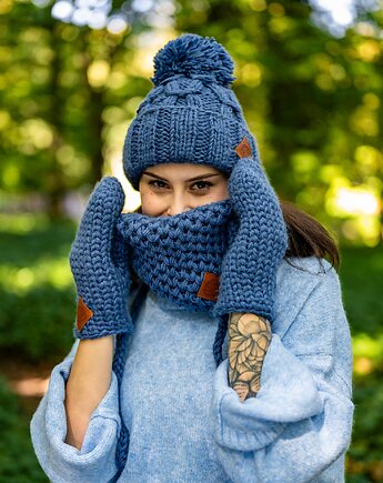 Mały komin MERINO Ciemny niebieski, Brain Inside