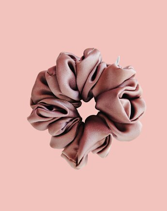 Gumka jedwabna, scrunchie, frotka różowe złoto MAXI, Capillum
