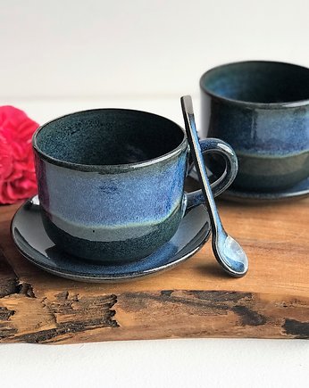 Filiżanka ceramiczna  z łyżeczką  Zestaw dla dwojga, Ceramika Tyka