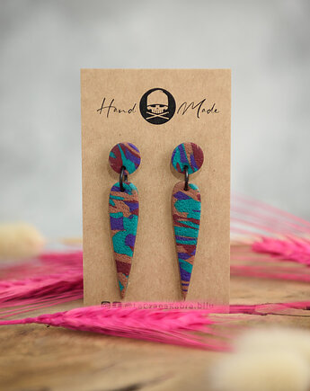 Kolczyki Lisa - fioletowo-brązowe, LaCzapaKabra.biju