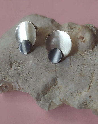 Kolczyki PLATES B, srebro 925, Friedman Jewelry