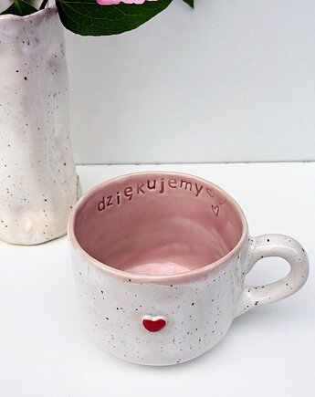 Kubek ceramiczny - dziękujemy z serduszkiem, Strefa Ceramiki