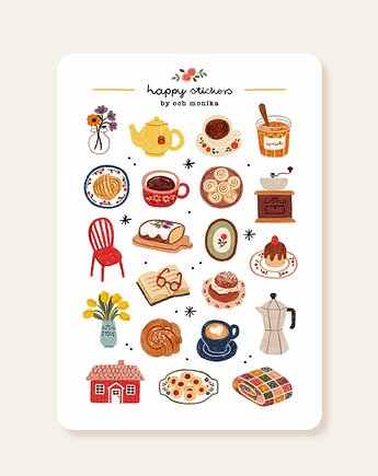 Fika - arkusz papierowych naklejek A6, Och Monika