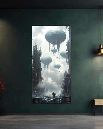 Futurystyczna Japonia, Cyberpunk - Plakat - Loft, Minimalizm, Black Sapphire Art