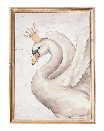 Plakat na ścianę łabędź w koronie - Swan Vintage, Mała Pracownia DK