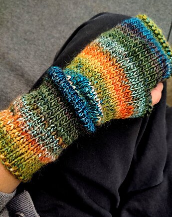 Mix z jesienią/ mitenki, agat handmade
