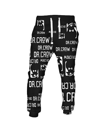 DR.CROW Spodnie Fullprint Logo Czarne, DrCrow