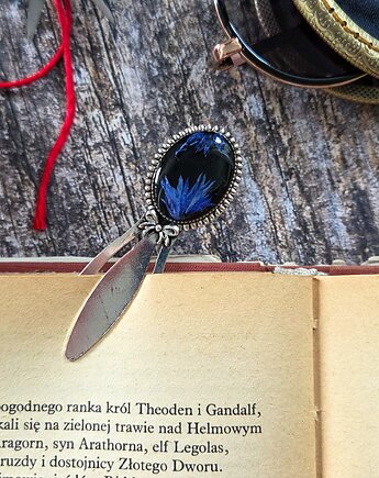 Zakładka z płatkami chabrów, Figa handmade accessories