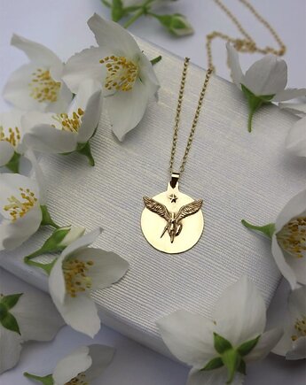 Złoty medalion "Archanioł Michał" z żółtego złota o próbie 585, Ker Jewellery