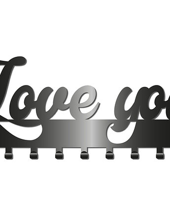 Nowoczesny Wieszak Z Kolekcji Simple Napis Love You, Km design
