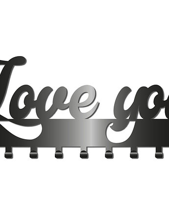 Nowoczesny Wieszak Z Kolekcji Simple Napis Love You, K&M Design