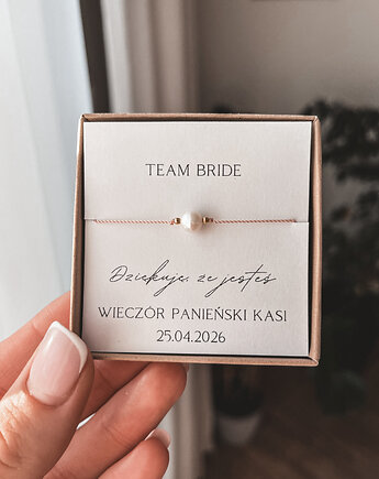 Bransoletki Team Bride petite prezent wieczór panieński, Tiny Stone