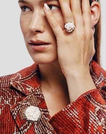 Broszka BAŁTYK- perłowe kręgi, Republika jewelry