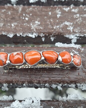 Ceglasta - klamra do włosów, po drugiej stronie lustra