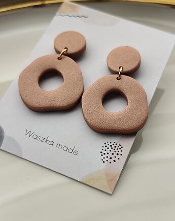 Kolczyki abstrakcja mocca mouse, Waszkamade