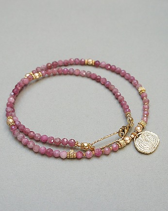 Turmaliny różowe /choker/ vol. 37w - naszyjnik - Szlachetna kolekcja, KiKa pracownia