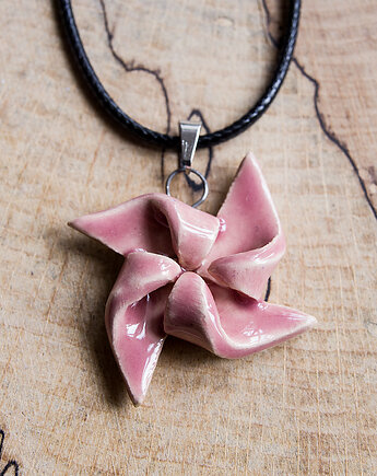 Naszyjnik wiatraczek -origami, studnia ceramiczna
