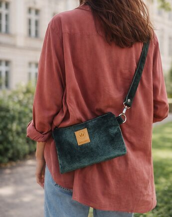 Mini nerka saszetka na telefon Butelkowa Zieleń, sabi tatka