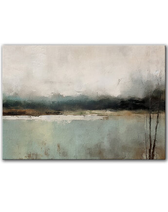 Obraz na płótnie - 100x70 cm Abstrakcyjny Pejzaż (1-0527), raspberryEM