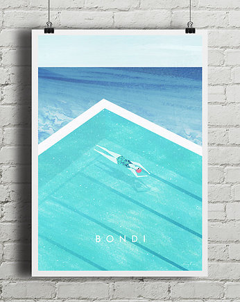 Plakat Bondi Beach - plaża i basen - Australia, minimalmill